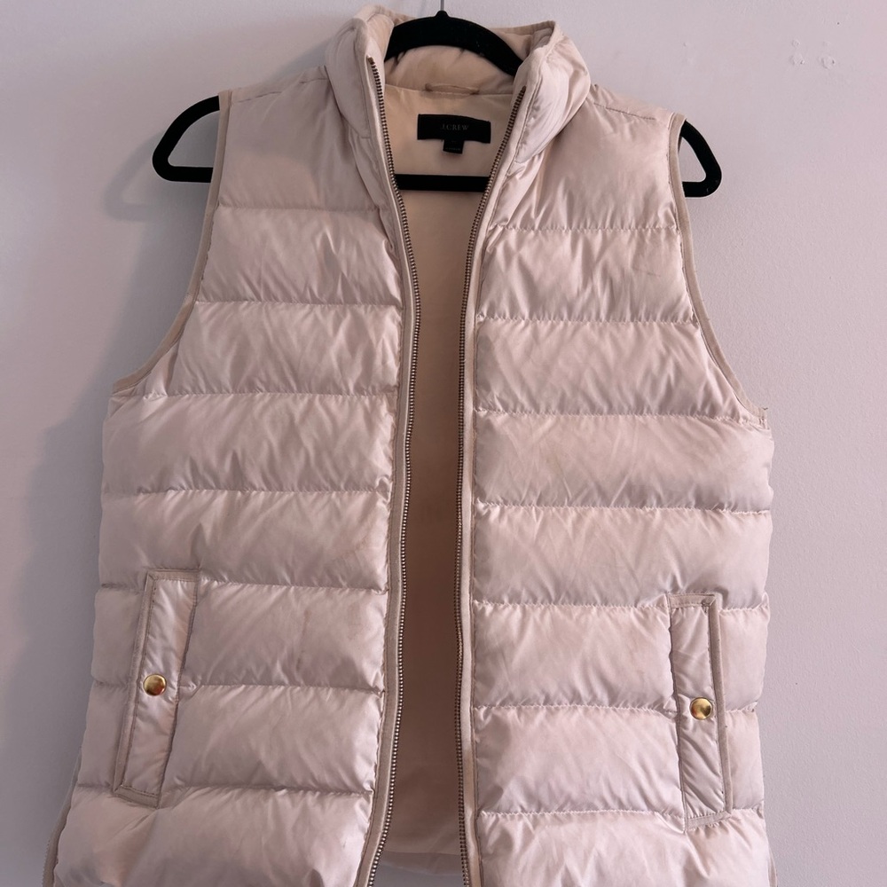 J. Crew Down Cream Puffer Vest